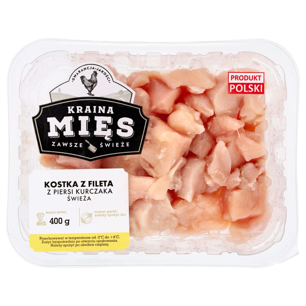 Kraina Mięs Kostka z fileta z piersi kurczaka świeża 400 g. /szt.