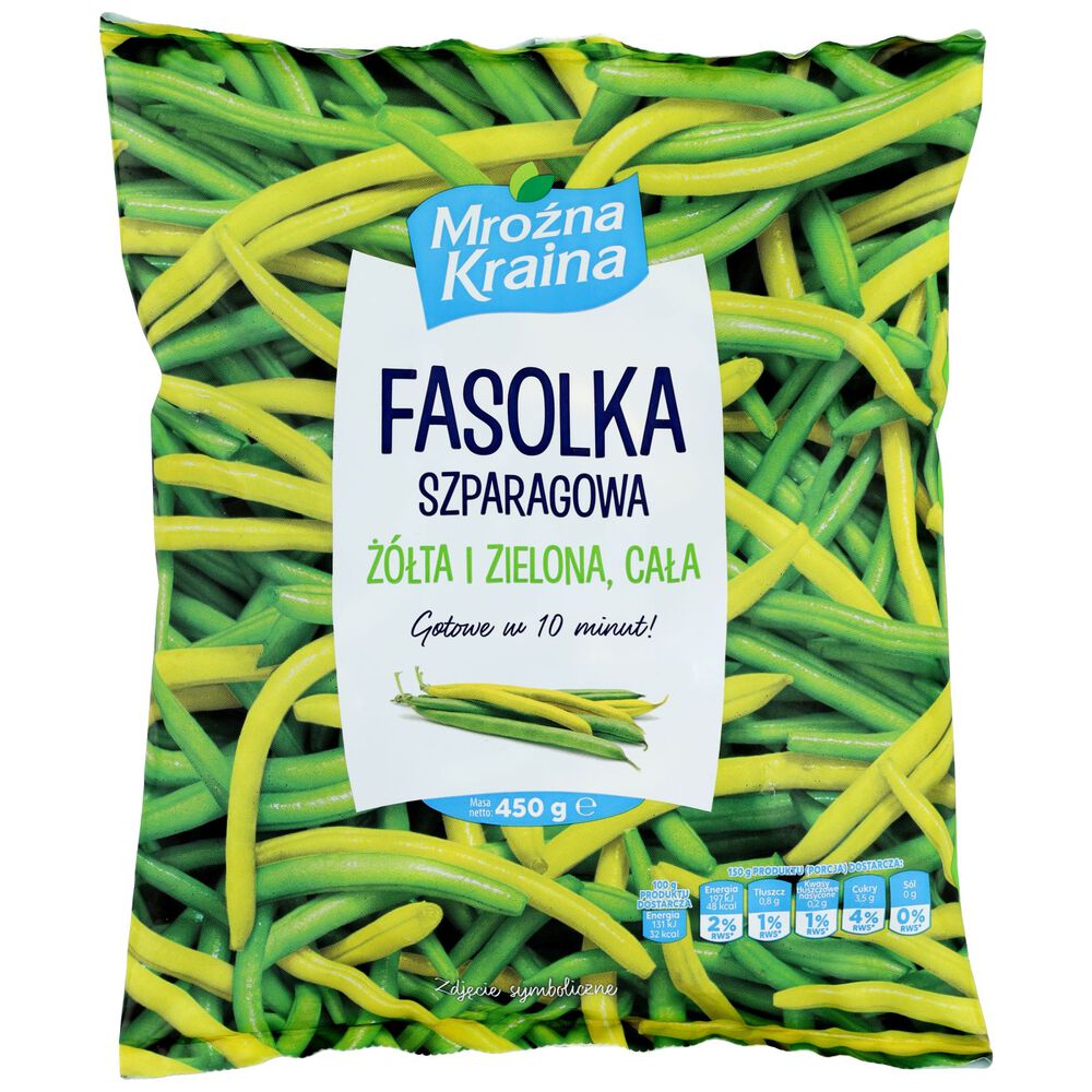 Mroźna Kraina Fasolka szparagowa żółta i zielona cała 450 g. /szt.