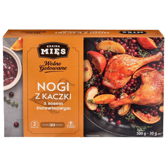 Kraina Mięs Wolno gotowane nogi z kaczki z sosem żurawinowym 500 g + 30 g sos. /szt.